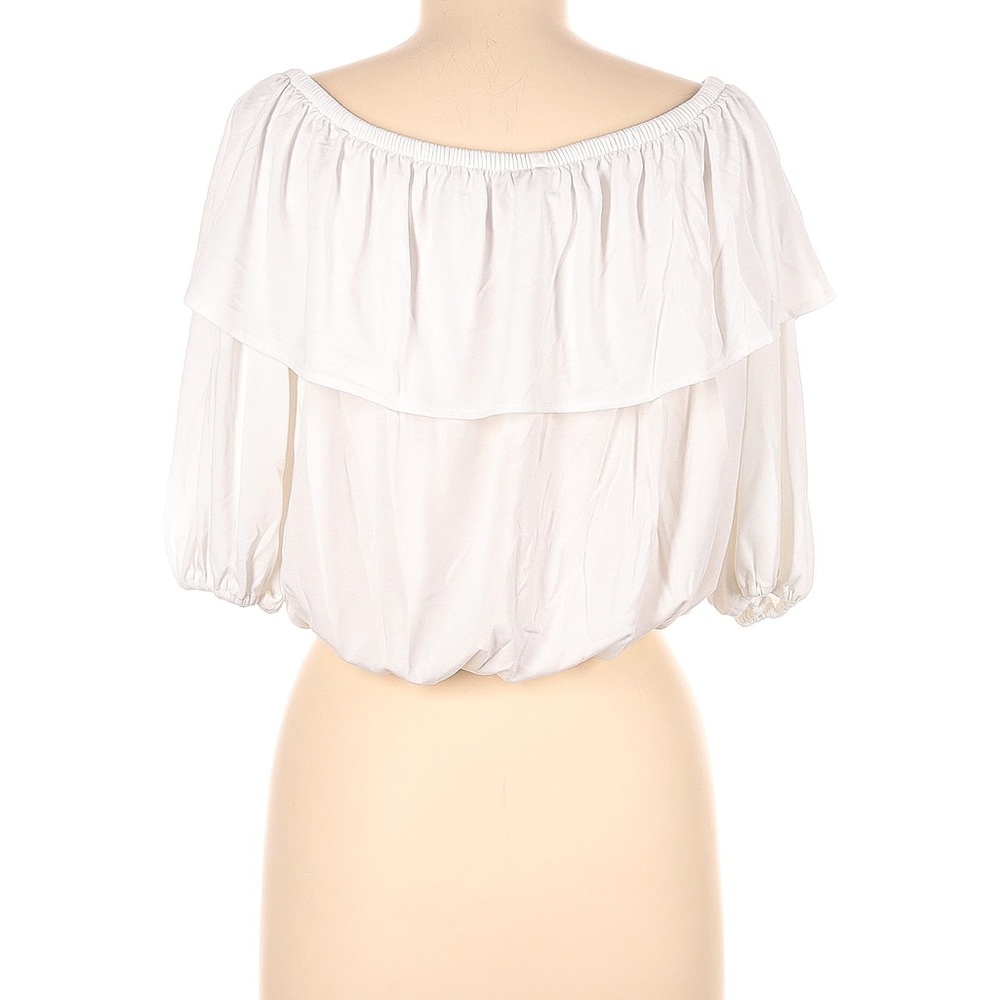 Veronica M. White Off The Shoulder Crop Top M - Picture 2 of 2